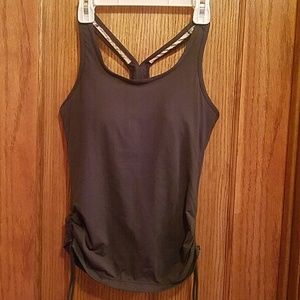 Womens Athleta gray tankini swim/yoga top, sz xxs